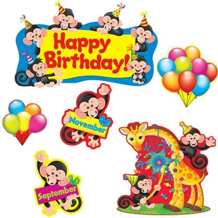 TREND ENTERPRISES Monkey Mischief Birthday Bulletin Board Set T-8341